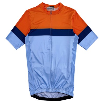 Order Round Neck Short Sleeve Race Cycling Shirt Design Moisture Wicking Contrast Color Cycling Shirt Cycling Shirt Garment Factory SKCSCP018 45 degree